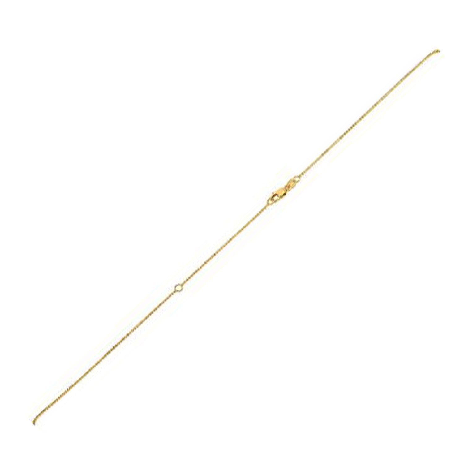 Extendable Bead Chain in 14k Yellow Gold (1.00 mm) in a sleek high-contrast midnight luxury editorial style